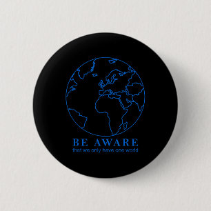Bóton Redondo 5.08cm Natureza da Proteção Ambiental do Mapa Mundial