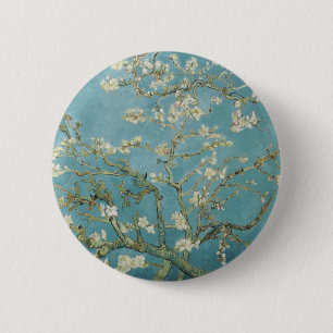 Bóton Redondo 5.08cm Natureza das flores da amêndoa dos ramos de Gogh d