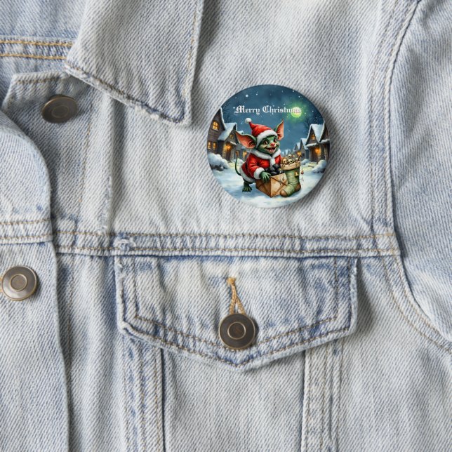 Bóton Redondo 5.08cm Naughty List Delivery: The Goblin Clause Chronicle (In Situ)