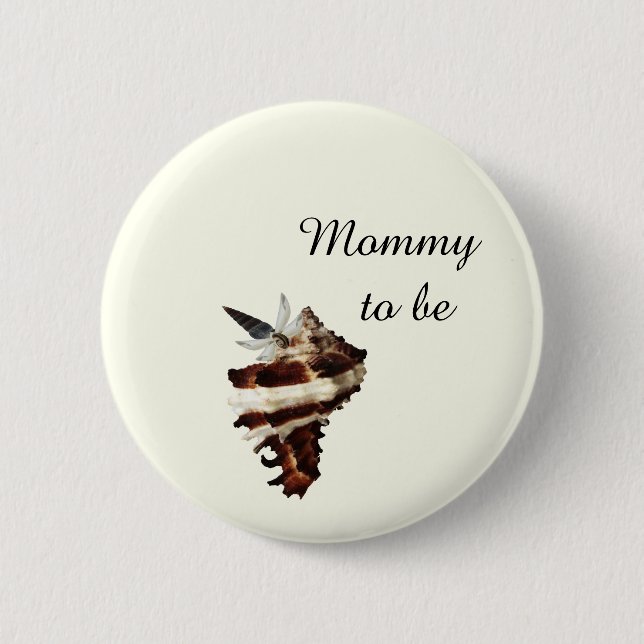 Bóton Redondo 5.08cm Náutica sob o mar, carapaça, borboleta chic desért (Frente)