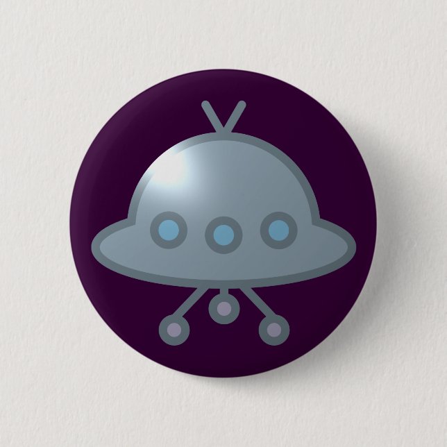 Bóton Redondo 5.08cm Nave espacial pires voadores OVNIS flying saucer (Frente)