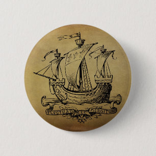 Bóton Redondo 5.08cm Navio de navigação antigo