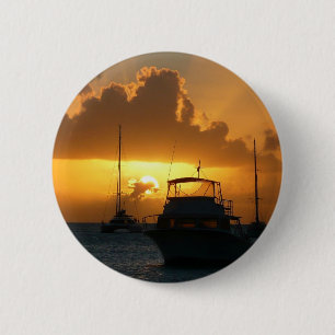 Bóton Redondo 5.08cm Navios e paisagens tropicais solares