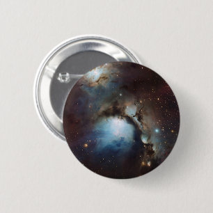 Bóton Redondo 5.08cm Nebulosa Órion Astronomia azul marrom bege céu est