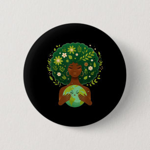 Bóton Redondo 5.08cm Negra Verde Depois do Dia da Mãe Terra Gaia Salve