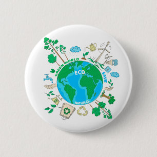 Bóton Redondo 5.08cm  Nenhum desperdício  Apoio à sustentabilidade ecol
