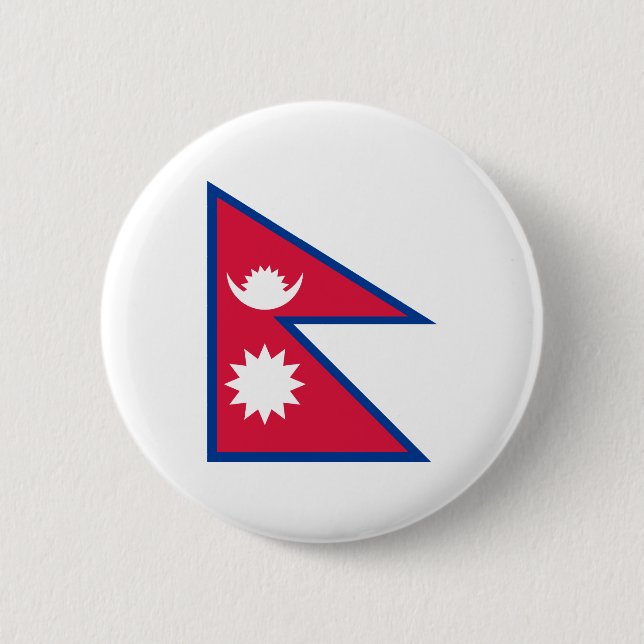 Bóton Redondo 5.08cm Nepal - Bandeira do Nepal (Frente)