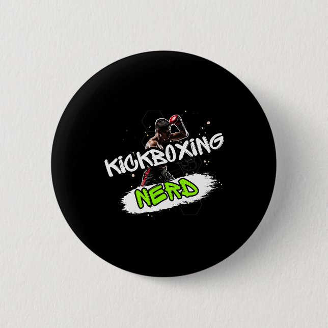 Bóton Redondo 5.08cm Nerd de Kickboxing  (Frente)