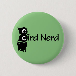 Bóton Redondo 5.08cm Nerd de pássaros - Coruja Verde