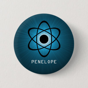 Bóton Redondo 5.08cm Nerdy Atomic Button, Azul