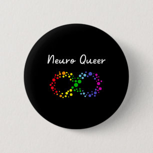 Bóton Redondo 5.08cm Neuro Queer! Orgulho gay Lgbtq! Neurodiversos Auti