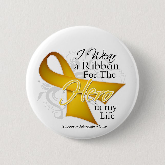 Bóton Redondo 5.08cm Neuroblastoma Ribbon Hero em Minha Vida (Frente)