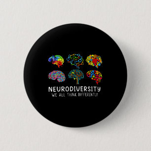 Bóton Redondo 5.08cm Neurodiversidade - Adotar a Consciência do Autismo