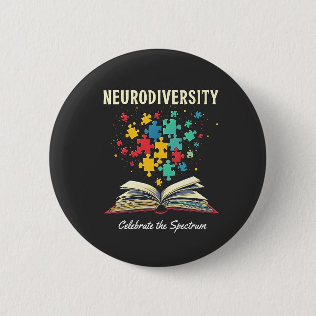 Bóton Redondo 5.08cm Neurodiversidade celebra o Autismo do Livro do Esp (Frente)