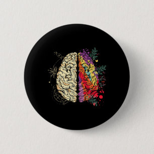 Bóton Redondo 5.08cm Neurodiversidade Cérebro Saúde Mental Awarenes