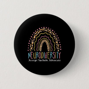 Bóton Redondo 5.08cm Neurodiversity Rainbow Accept Advocate Autismo Do