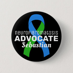 Bóton Redondo 5.08cm Neurofibromatose Advocate Fita Botão Preto