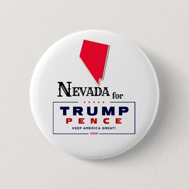 Bóton Redondo 5.08cm Nevada para Trump Pence 2020 (Frente)