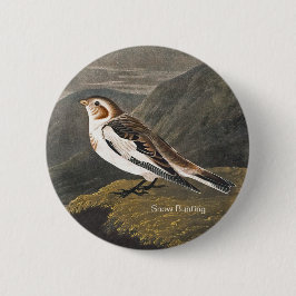 Bóton Redondo 5.08cm Neve Bunting por John James Audubon, Birders Bird