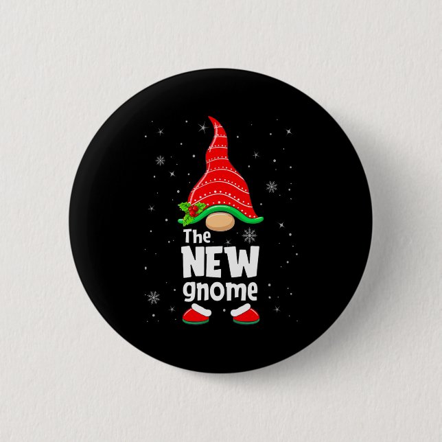 Bóton Redondo 5.08cm New Gnome Matching Family Group Christmas Party Pa (Frente)