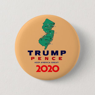 Bóton Redondo 5.08cm New Jersey for Trump Pence 2020
