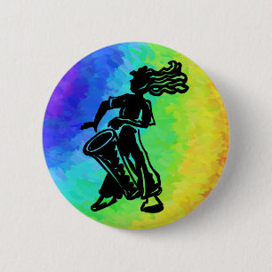 Bóton Redondo 5.08cm New York Boogie Nights Drum Rainbow