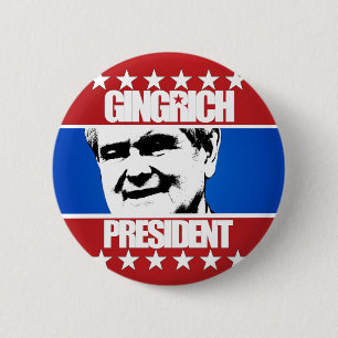 Bóton Redondo 5.08cm Newt Gingrich - presidente
