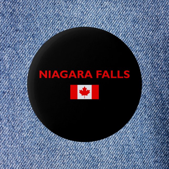Bóton Redondo 5.08cm Niagara Cai no Canadá - Sinalizador canadense - Co (Criador carregado)