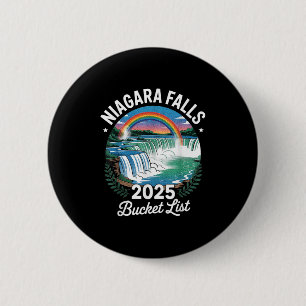 Bóton Redondo 5.08cm Niagara Falls Balde List 2025 Family Trip Summer