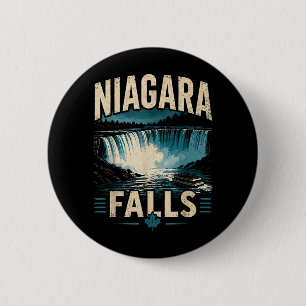 Bóton Redondo 5.08cm Niagara Falls Canadá Design de Aventura Para Viage