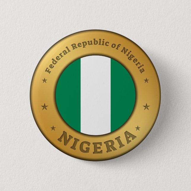 Bóton Redondo 5.08cm Nigeria Flag Badge (Frente)