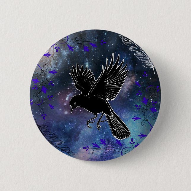 Bóton Redondo 5.08cm Night Raven (Frente)