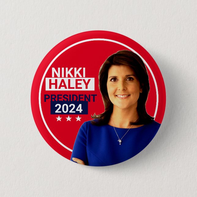 Bóton Redondo 5.08cm Nikki Haley 2024 (Frente)