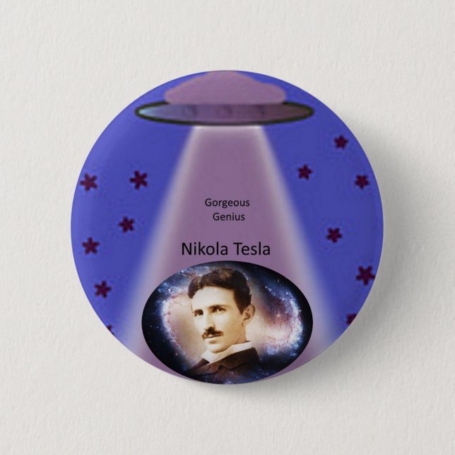 Bóton Redondo 5.08cm Nikola Tesla - Genius (Frente)