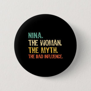 Bóton Redondo 5.08cm Nina A Mulher O Mito A Influência O Retrato Engraç