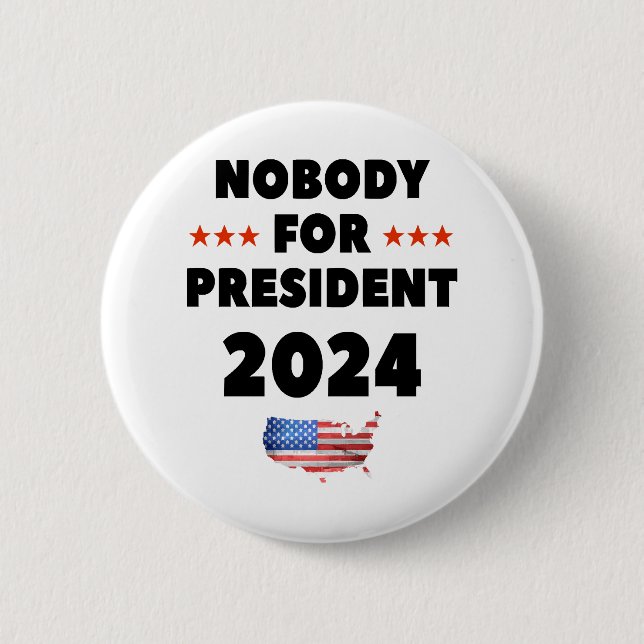 Bóton Redondo 5.08cm Ninguém para Presidente 2024 (Frente)