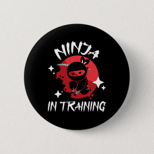 Bóton Redondo 5.08cm Ninja Em Treinamento - Karate Taekwondo Mistura Ma
