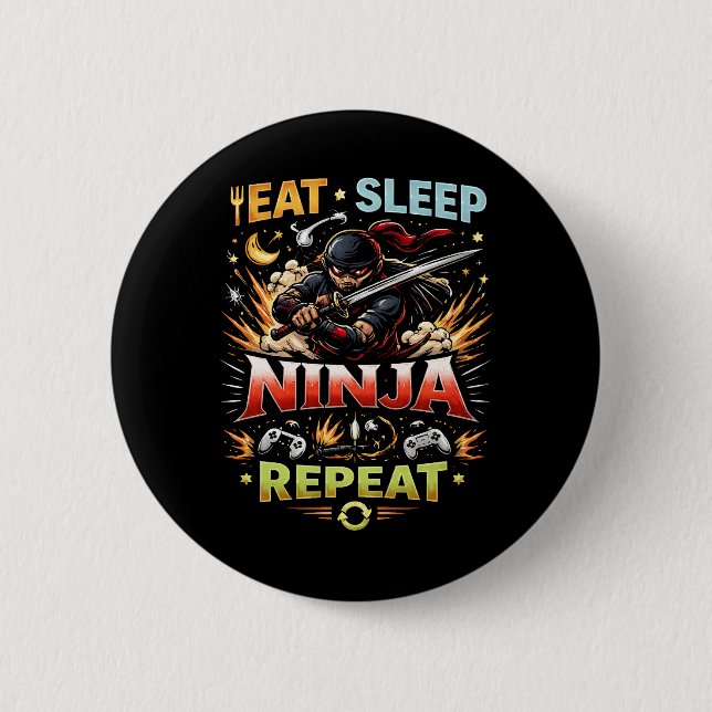 Bóton Redondo 5.08cm Ninja Life Loop (Frente)