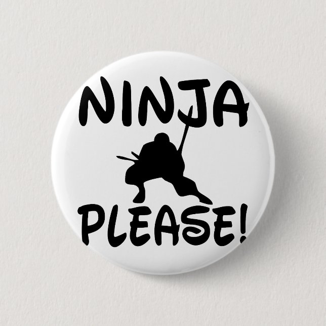 Bóton Redondo 5.08cm Ninja, por favor! (Frente)