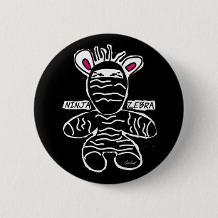 Bóton Redondo 5.08cm Ninja Zebra - Botão