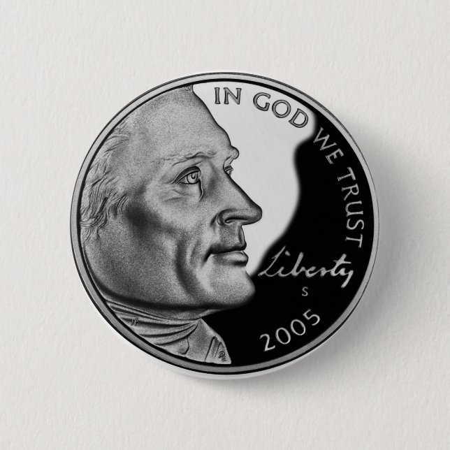 Bóton Redondo 5.08cm Níquel dos Estados Unidos (Frente)