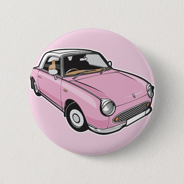 Bóton Redondo 5.08cm Nissan Figaro Rosa (Frente)