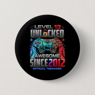 Bóton Redondo 5.08cm Nível 13 Desbloqueado Incrível Desde o 13º Anivers