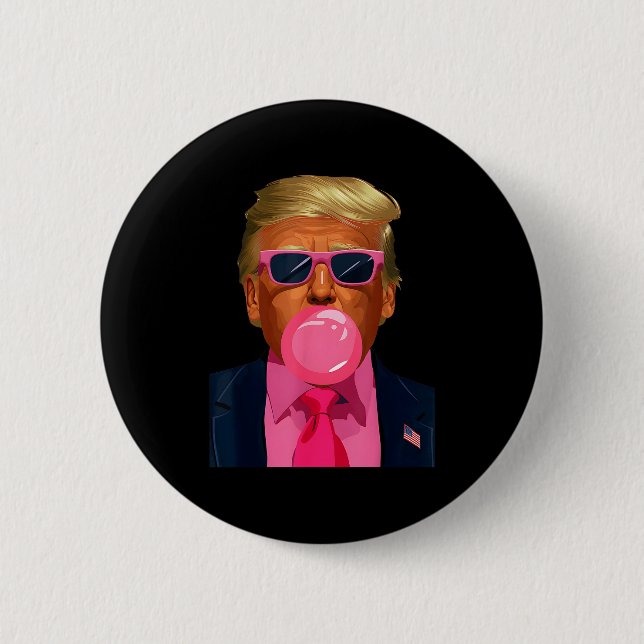 Bóton Redondo 5.08cm Nk Sungles Trump Bubble Gum 2024 Vote President Fu (Frente)