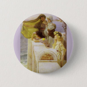 Bóton Redondo 5.08cm No Berço de Afrodite por Sir Lawrence Alma Tadema