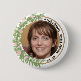 Bóton Redondo 5.08cm No Loving Memory Personalized Photo Funeral