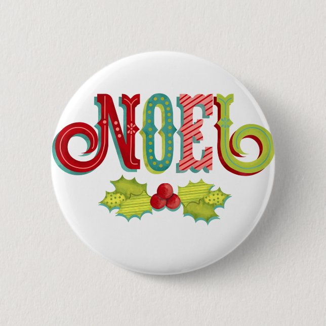 Bóton Redondo 5.08cm Noel Colorful Christmas (Frente)