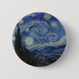 Bóton Redondo 5.08cm Noite estrelado de Van Gogh