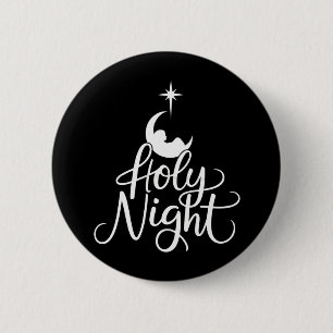 Bóton Redondo 5.08cm Noite Santa Família Natal Cena de Natividade Natal
