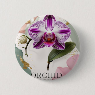 Bóton Redondo 5.08cm Noites de orquídea,BOTÃO Jardim Botânico de Nova Y